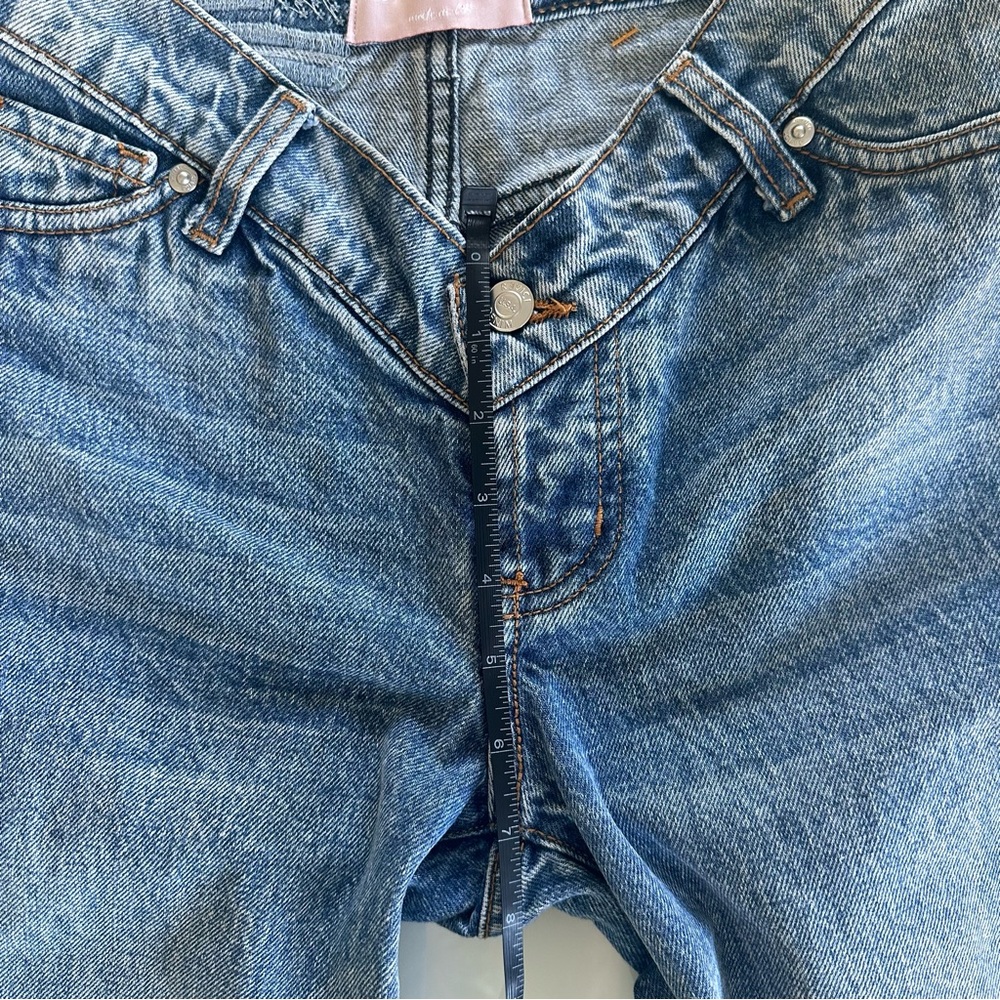 Revice V Cut Jeans Women’s Straight Leg Vintage Wash Trendy Denim - Picture 5 of 16